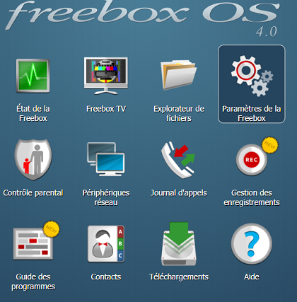 Interface web de la Freebox