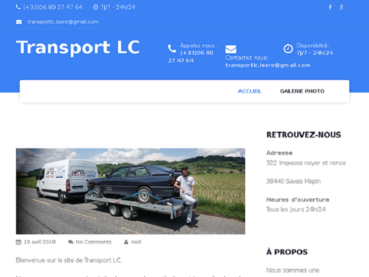 Visuel du site Transport LC